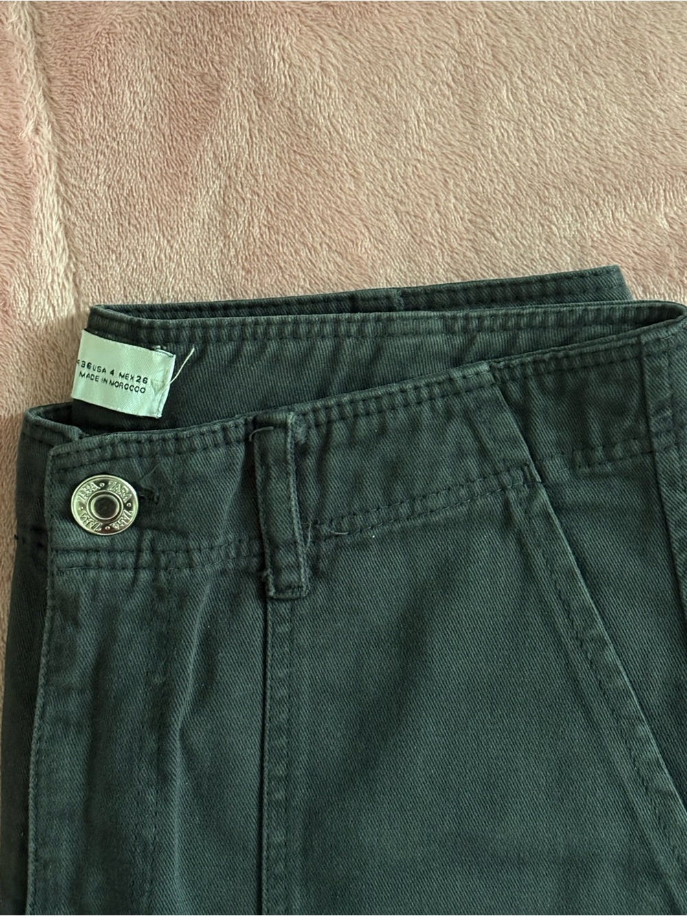 Zara High-Rise Navy Blue Cargo Pants